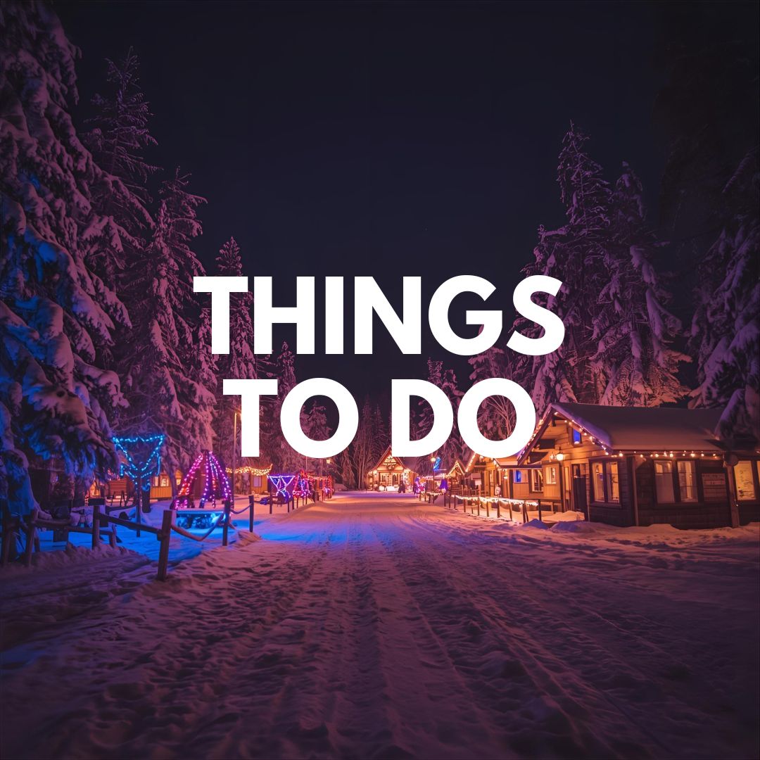 Traveler enjoying winter activities in snowy Lapland, surrounded by reindeer, auroras, and Arctic landscapes