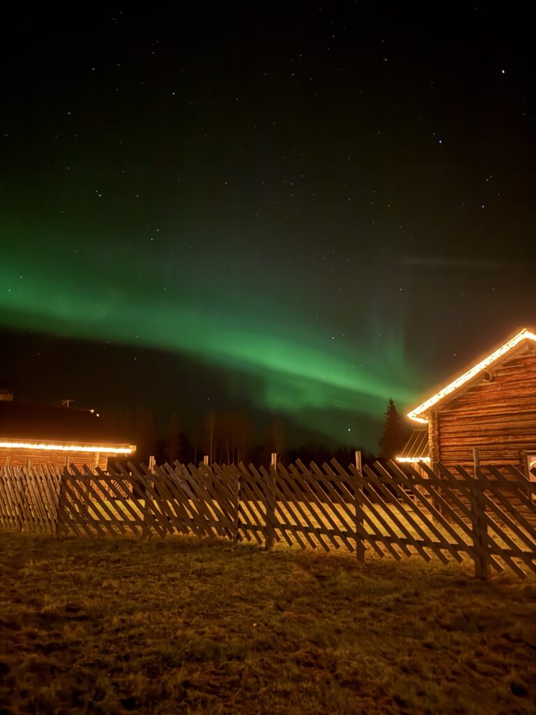 Early winter in lapland finland, Cozy winter scene in Lapland with snow, trees, and calm atmosphere
