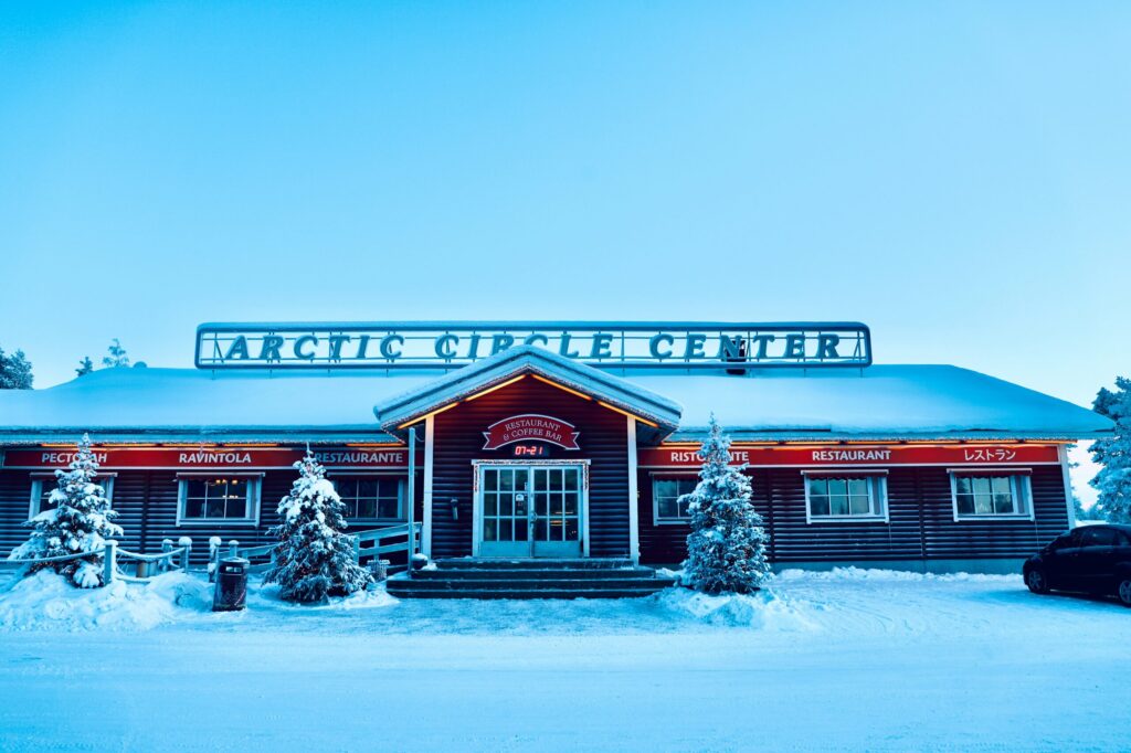 shopping in santa claus village, shopping center in lapland