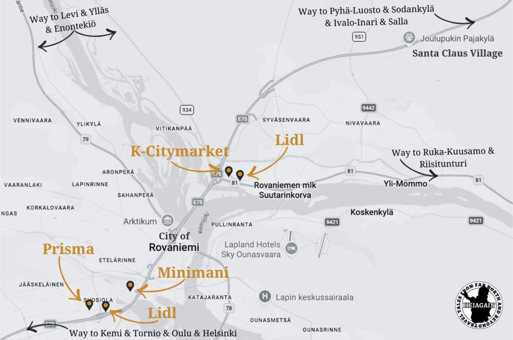 affordable shops in rovaniemi, rovaniemi map, way to rovaniemi