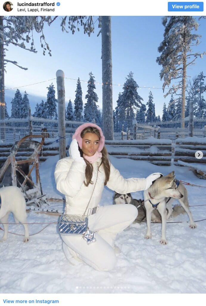 Celebrities in lapland, lucinda stafford, lucinda in lapland