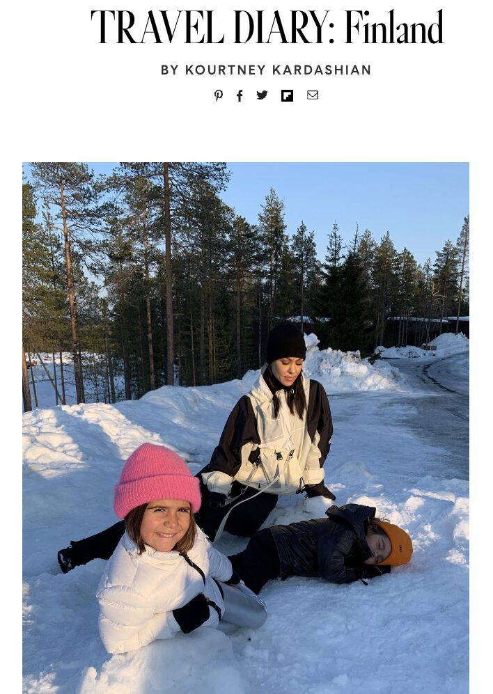 Kardashians in Lapland, Celebrities in lapland, Kourtney Kardashian