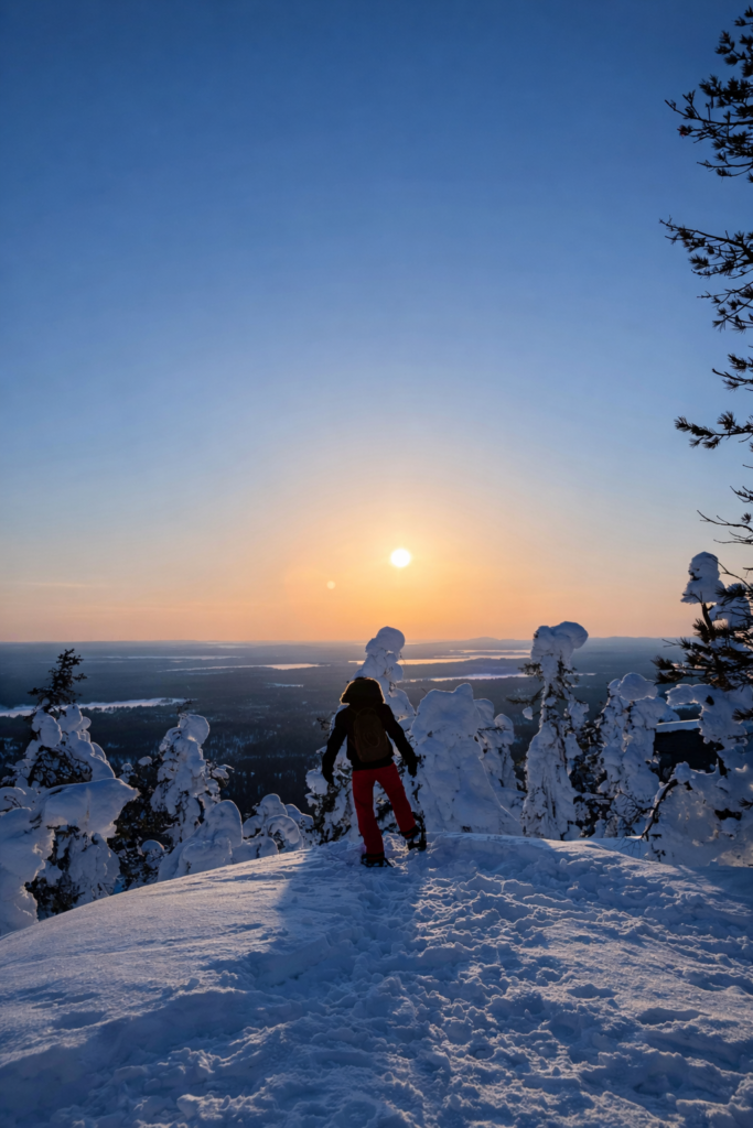 Popular winter activities in Lapland surrounded by snowy landscapes