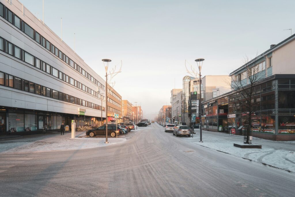wintery rovaniemi city